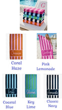 Load image into Gallery viewer, Classic Personalized Cabana stripe beach towel ( Preorder 2 weeks from order date)
