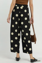 Load image into Gallery viewer, Plus UMGEE wide leg cropped black polka dot trouser
