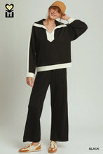 Load image into Gallery viewer, UMGEE- Luxeknit Black elegant two piece wide leg set
