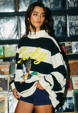 Load image into Gallery viewer, BUCKETLIST- Lucky Mallard striped mock neck sweatshirt
