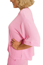 Load image into Gallery viewer, Curvy size- Baby Pink ribbed wide leg two piece set
