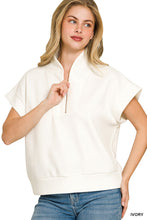 Load image into Gallery viewer, Ivory scuba half zip up top
