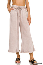 Load image into Gallery viewer, Ash Mocha fleece two piece cropped wide leg sweatsuit
