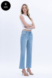 LOVERVET - High Rise Ankle studded slim wide leg Jeans LV1964