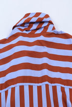 Load image into Gallery viewer, Bow neck striped button up top
