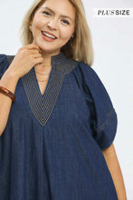 Load image into Gallery viewer, Plus dark wash UMGEE Denim dress

