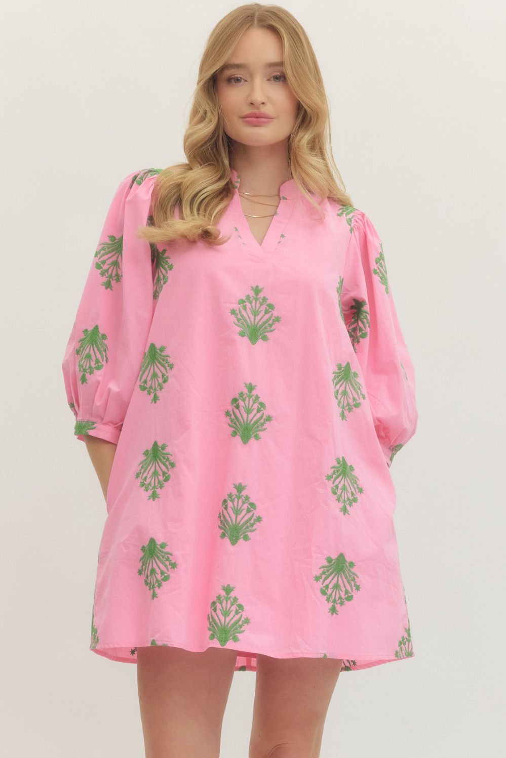 pink and green mini dress Half zip collared Kelly – Shop Meli's Boutique Choosing the Right Wedding Perfect for summer parties coll_promo-spring-on-sale STYLE:A05263010