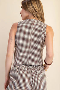 Oxford- Brown Houndstooth Vest
