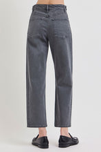 Load image into Gallery viewer, RISEN JEANS- Adjustable waist high rise cropped barrel jeans
