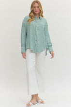 Load image into Gallery viewer, Nina-Kelly Green oversized button down top
