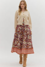Load image into Gallery viewer, Hattie- Cream cropped cardigan featuring gold accent button front closure
