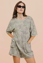 Load image into Gallery viewer, Washed camouflage relaxed fit romper
