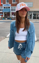 Load image into Gallery viewer, ABBIE- Indigo oversized denim button up top
