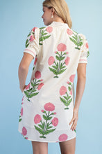 Load image into Gallery viewer, Pink Floral print notch neck dress
