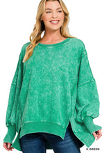 Load image into Gallery viewer, Oversized mineral washed Kelly green  sweatshirt ZEN
