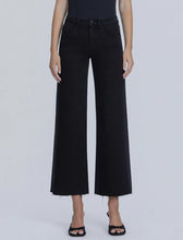 Load image into Gallery viewer, LOVERVET- Black High Rise raw hem cropped wide leg  jeans LV1220BK
