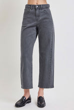 Load image into Gallery viewer, RISEN JEANS- Adjustable waist high rise cropped barrel jeans
