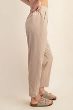 Load image into Gallery viewer, PLUS TWYLA- Natural designer inspired crinkle woven ankle pants
