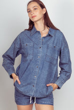 Load image into Gallery viewer, ABBIE- Indigo oversized denim button up top
