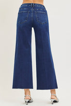 Load image into Gallery viewer, RISEN JEANS- Dark wash wide leg raw hem crease line jeans PWA21570
