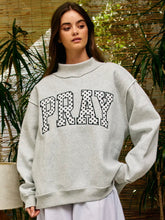 Load image into Gallery viewer, BUCKETLIST- Embroidered PRAY mock neck sweatshirt
