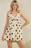 Relaxed fit polka dot romper