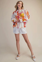 Load image into Gallery viewer, Natali- Floral print voluminous button up blouse
