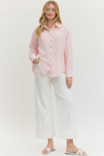 Load image into Gallery viewer, Nina-Pink oversized button down top
