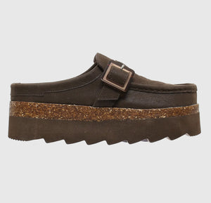 Outwoods- Chocolate Brown Chunky Platform Slip On Mule SUNDAY-2