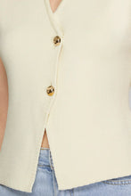 Load image into Gallery viewer, IZET- Cream sleeveless vest featuring gold buttons
