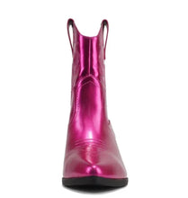 Load image into Gallery viewer, Metallic Magenta Western booties- blazing-s
