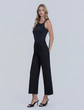 Load image into Gallery viewer, LOVERVET- Black High Rise raw hem cropped wide leg  jeans LV1220BK
