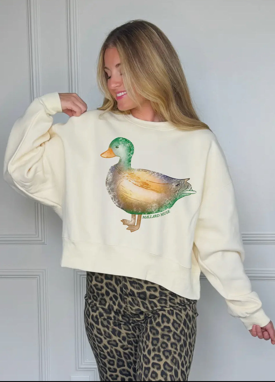 Mallard cropped oversized sweatshirt