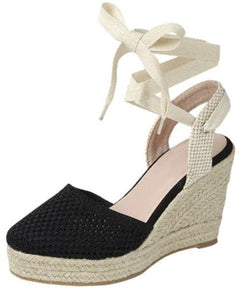 Rafia lace up black espadrille wedge certain-16