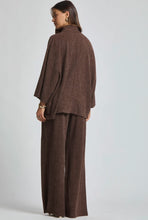 Load image into Gallery viewer, Melisa- Chocolate Elegant ribbed two piece wide leg pants set
