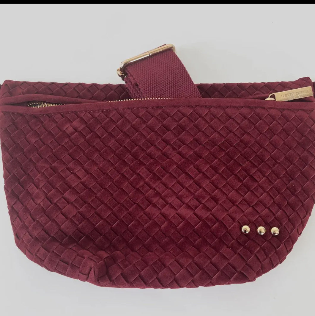 Pretty Simple-Westlyn Suede Burgundy Guitar strap Bum Bag - 3 sisters collection