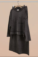 Plus Two piece mineral washed black wide leg set