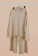 Plus Two piece mineral washed beige wide leg set