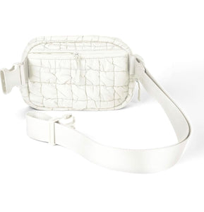 CC- Cream Quilted Puffer Fanny Pack