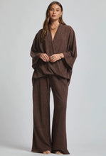 Load image into Gallery viewer, Melisa- Chocolate Elegant ribbed two piece wide leg pants set
