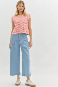 MEREDITH- Gold buttoned structured vest •