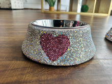 Load image into Gallery viewer, Embellished Pet bowl - pink heart detail ( removable bowl)
