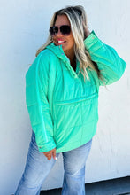 Load image into Gallery viewer, PEYTON- Seafoam puffer hoodie pullover jacket
