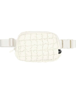 CC- Cream Quilted Puffer Fanny Pack