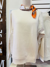 Load image into Gallery viewer, Morgan- Sand Beige Ribbed side raglan sweatshirt
