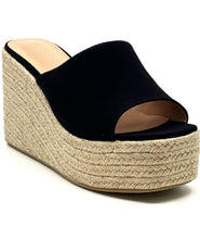 Load image into Gallery viewer, Black wedge espadrille -Webster-20
