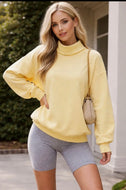 Plus Pastel Yellow lightweight mock neck sweatshirt