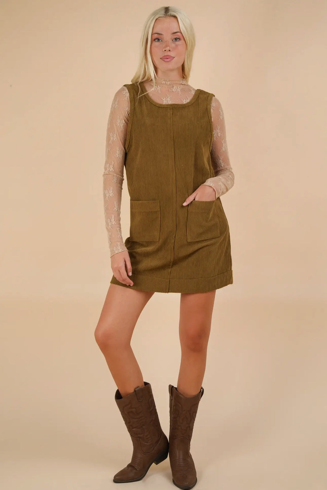 ZAIRA- Corduroy mini dress