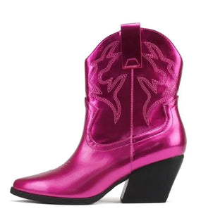 Metallic Magenta Western booties- blazing-s