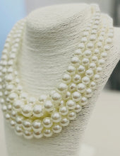 Load image into Gallery viewer, 5 Strand white pearl necklace

